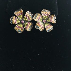 Heidi Daus 3D look Swarovski Flower Clip-on Pair DRASTICALLY REDUCED
